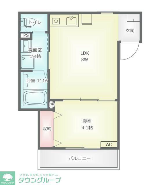 PINUS.I(1DK/1階)の間取り写真