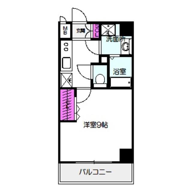 グランシエール都島(1K/9階)の間取り写真