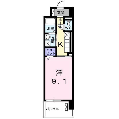 EZEST大塔(1K/4階)の間取り写真