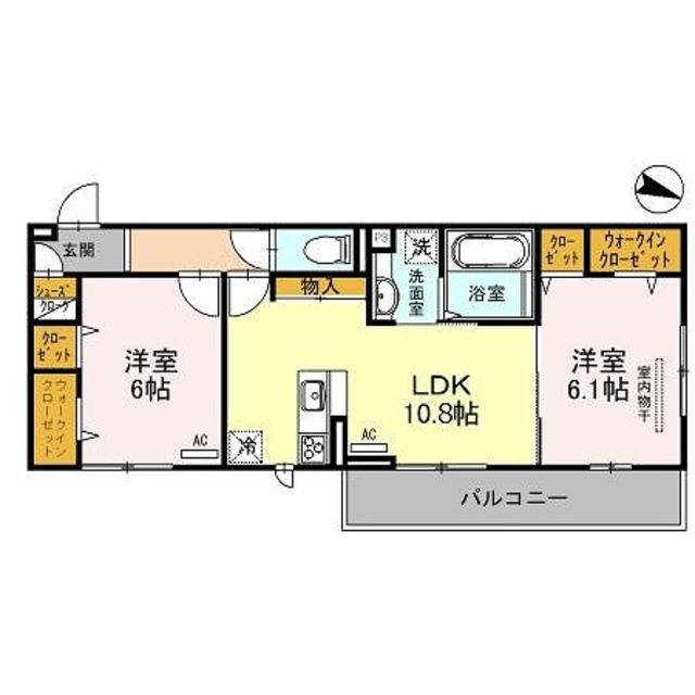 フォレストガーデン我孫子(2LDK/1階)の間取り写真