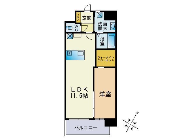 リオ・グランデ(1LDK/1階)の間取り写真