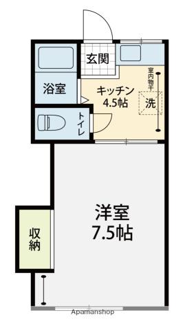 リバーサイド1番館(1K/1階)の間取り写真