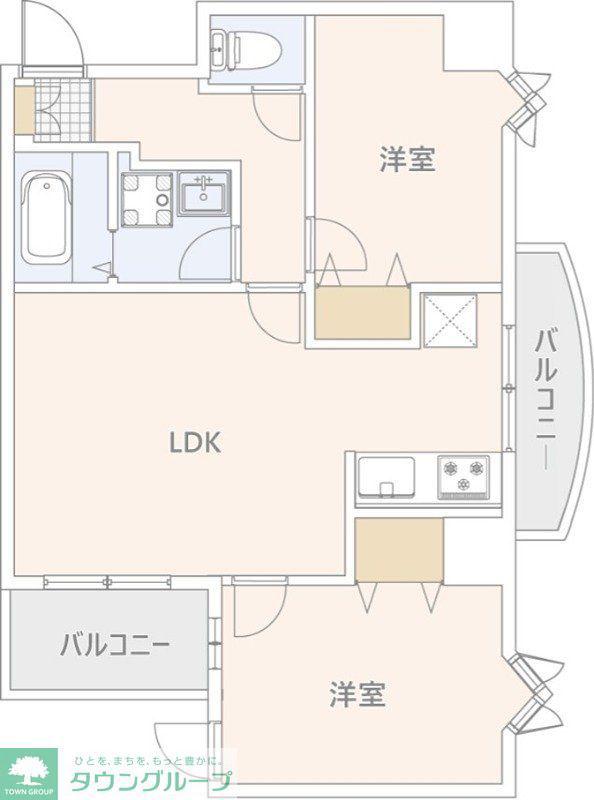 ISM大宮(2LDK/6階)の間取り写真