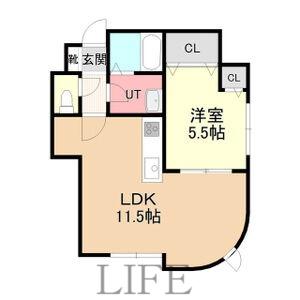 グレース上ケ島 A(1LDK/3階)の間取り写真