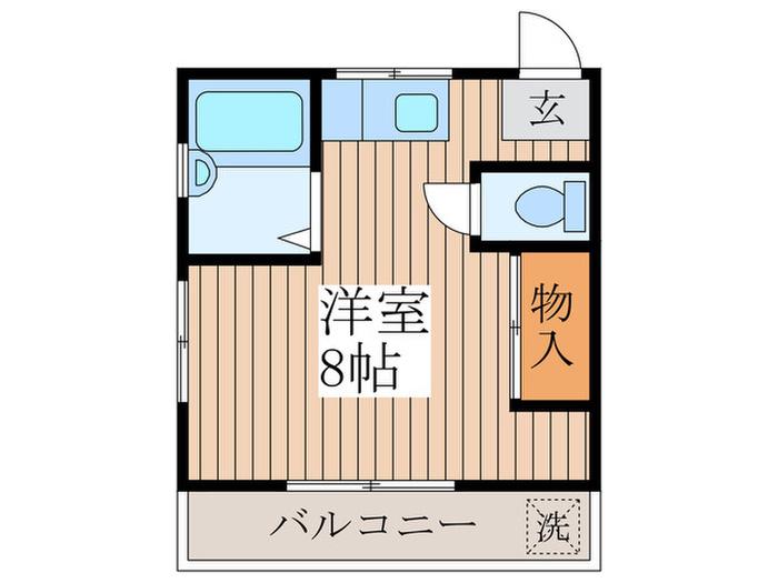ヴィラ-AMIN(ワンルーム/2階)の間取り写真