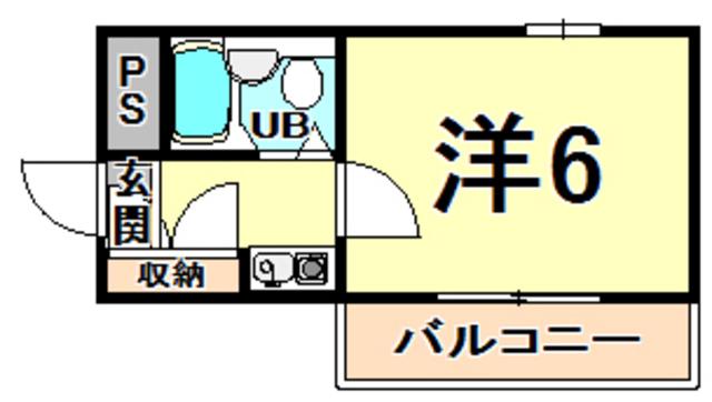 リバーサイドハイツ(1K/2階)の間取り写真