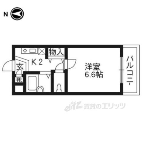 CASAⅢ(1K/3階)の間取り写真