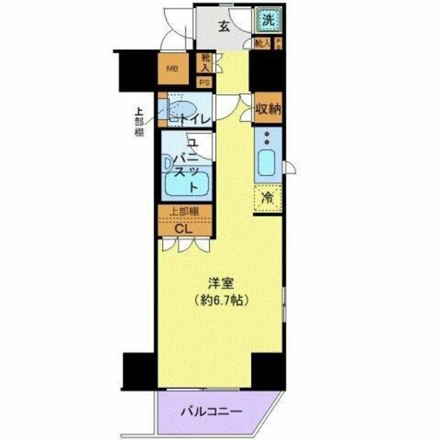 ガリシアヒルズ西麻布イースト(ワンルーム/12階)の間取り写真