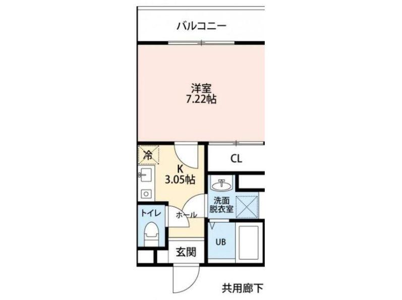 北小岩テラス(1K/2階)の間取り写真