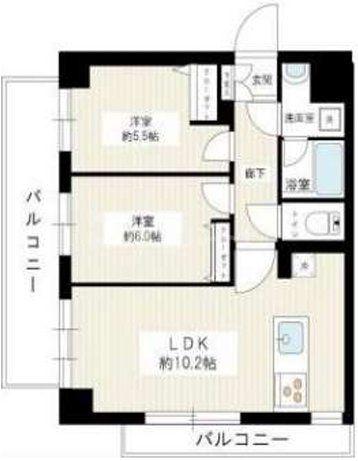ラフィスタ尾久駅前(2LDK/4階)の間取り写真