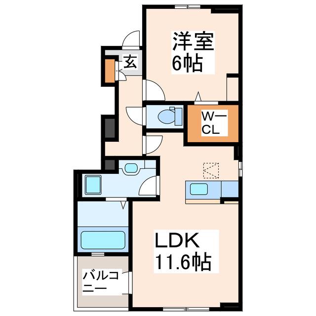 サン・スクエア(1LDK/1階)の間取り写真