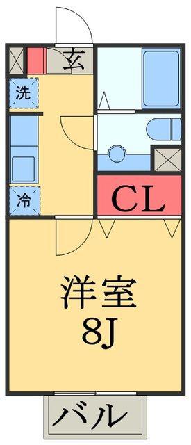 COZYVILLA(1K/2階)の間取り写真