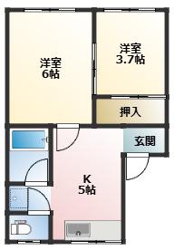 R.HAMADA1(2K/2階)の間取り写真