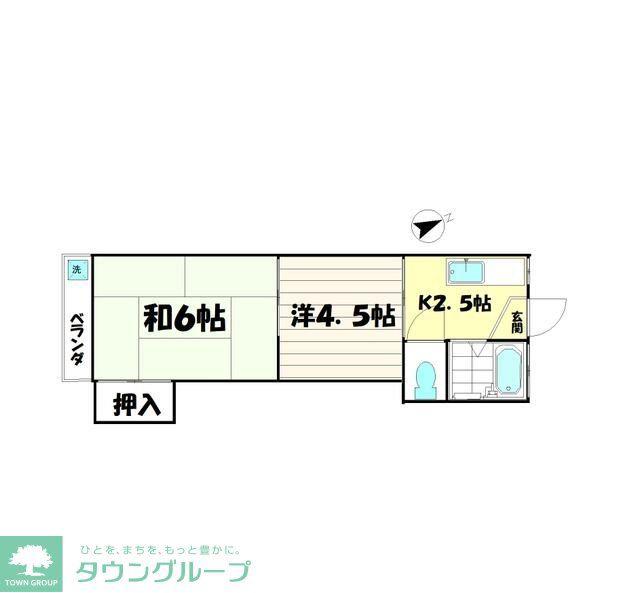 昴ハイツ(2K/2階)の間取り写真