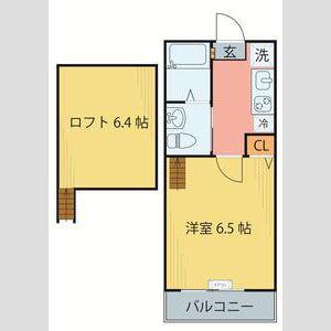 STAGE宮町(1K/2階)の間取り写真