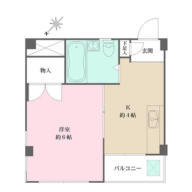 グランドメゾン(1K/1階)の間取り写真