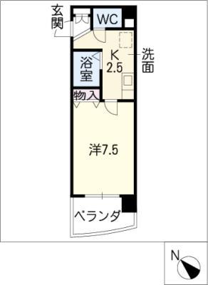 マンションリバーサイド(1K/3階)の間取り写真
