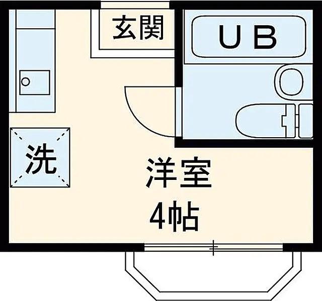 ディスタンス喜多見(ワンルーム/1階)の間取り写真