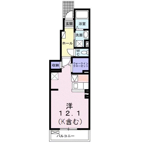 ジョイアポート(ワンルーム/1階)の間取り写真