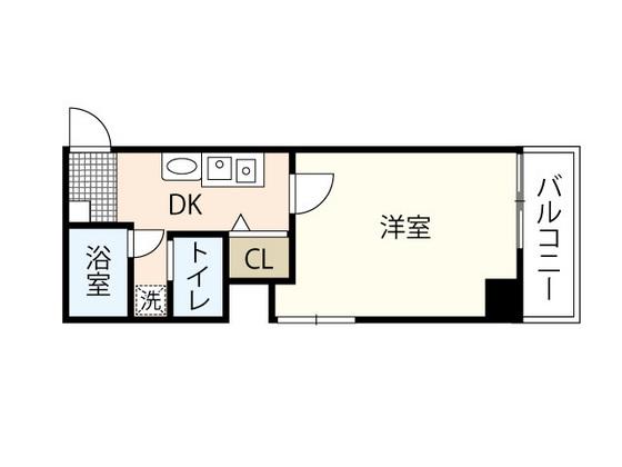 LAFORT HONKAWA(1K/4階)の間取り写真