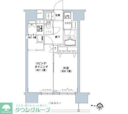 パークキューブ板橋本町(1LDK/13階)の間取り写真
