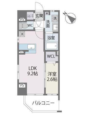 BLANCCIEL六本松(1LDK/5階)の間取り写真