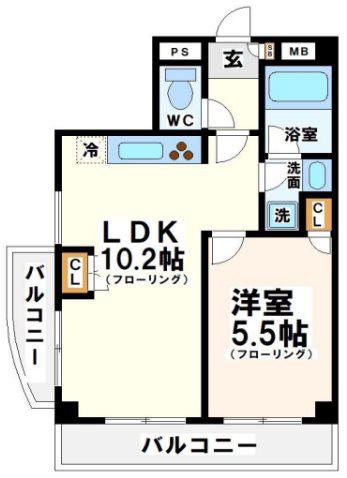 サンパラッツオ参番館(1LDK/3階)の間取り写真