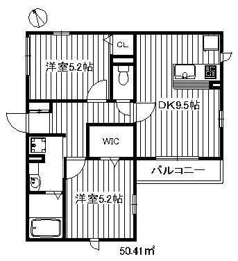 セリジェブラン赤塚新町(2DK/1階)の間取り写真