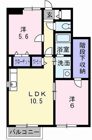 プラーノ(2LDK/1階)の間取り写真