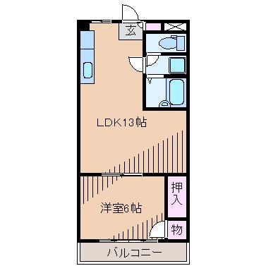 エクシード21(1LDK/4階)の間取り写真