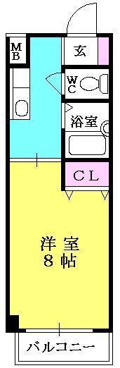 ソレイユ(1K/3階)の間取り写真