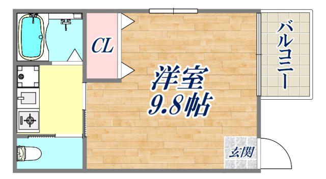 アクロス芦屋西アパートメント2(1K/2階)の間取り写真