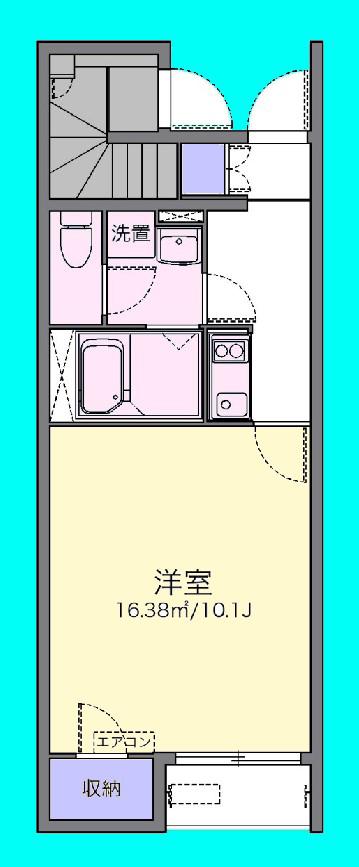 名鉄知多新線 内海駅(愛知) 徒歩6分 2階建 築12年(1K/1階)の間取り写真