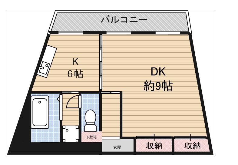ベルゾーネ千住(1DK/10階)の間取り写真