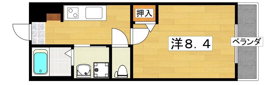 フォンスモンテ(1K/2階)の間取り写真