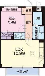 アメニティー葛谷(1LDK/1階)の間取り写真