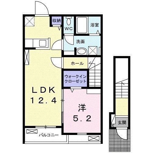 メゾンナチュール(1LDK/2階)の間取り写真