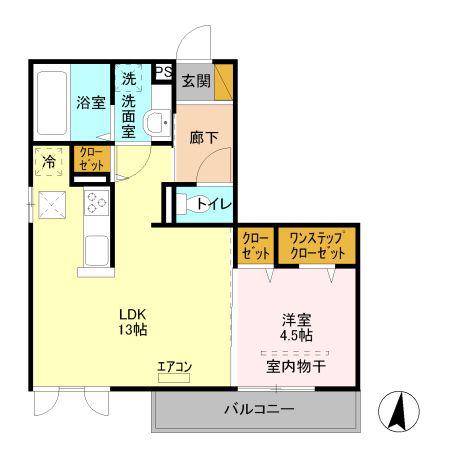 ヴィラージュ(1LDK/1階)の間取り写真