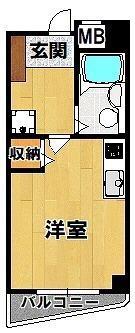 ジャルダン三田3番館(ワンルーム/2階)の間取り写真
