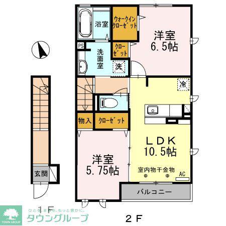 エンジェルパーク(2LDK/2階)の間取り写真
