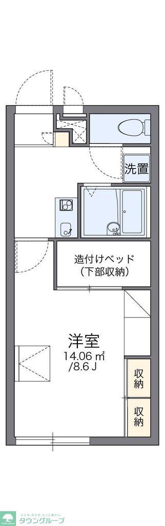 レオパレスサザンクロスA(1K/1階)の間取り写真