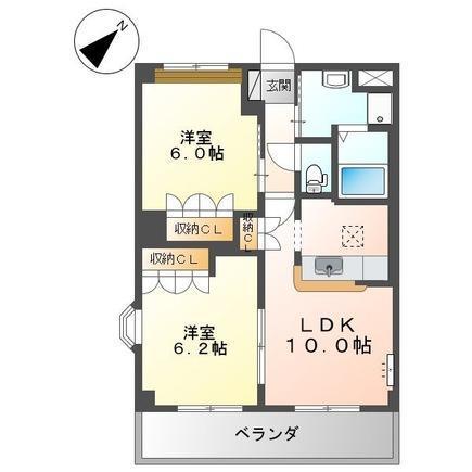 グランドール(2LDK/1階)の間取り写真