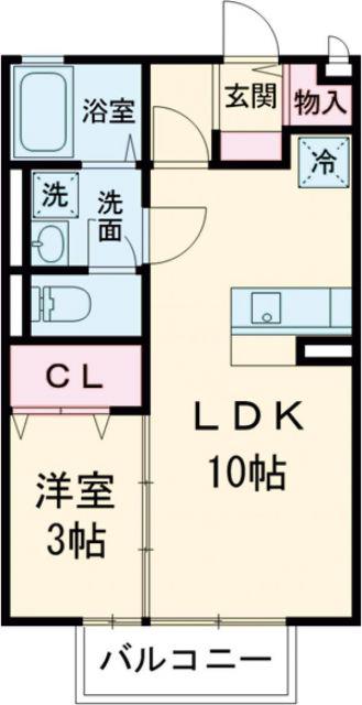 デマラージュ・港町(1LDK/2階)の間取り写真