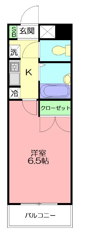ハイツ井上II(1K/5階)の間取り写真