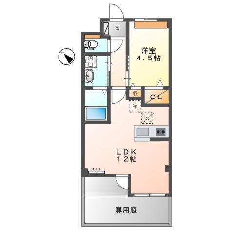 フェリーチェ(1LDK/1階)の間取り写真