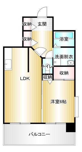 リーベンヴィーヴル片島(1LDK/2階)の間取り写真