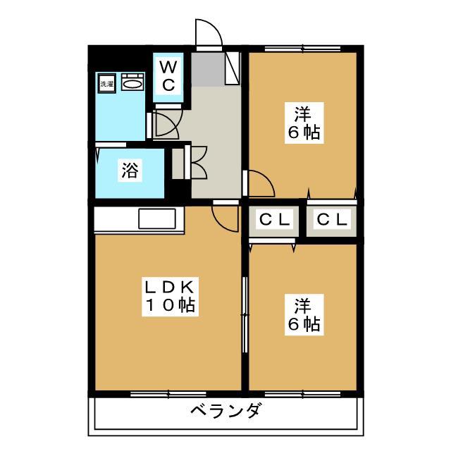 ヴィラコンテッサ下島II(2LDK/1階)の間取り写真