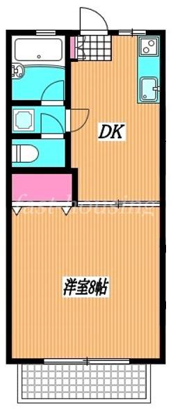 サンハイツB(1DK/1階)の間取り写真