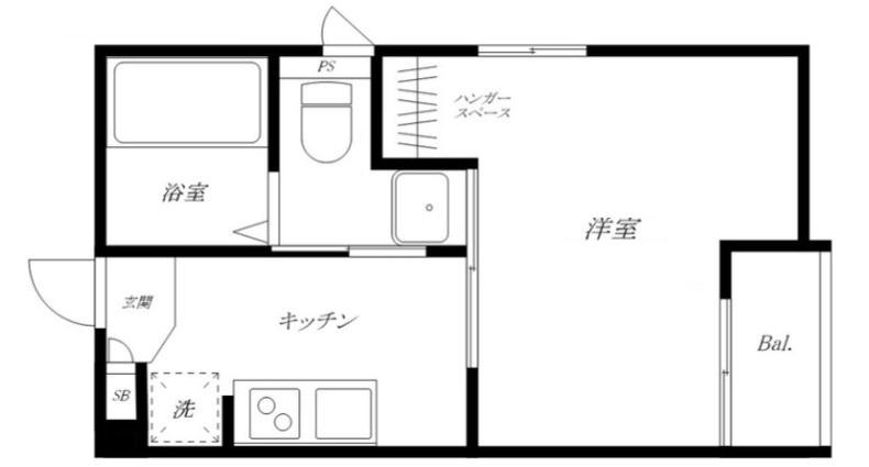 アリエ三鷹(1K/2階)の間取り写真