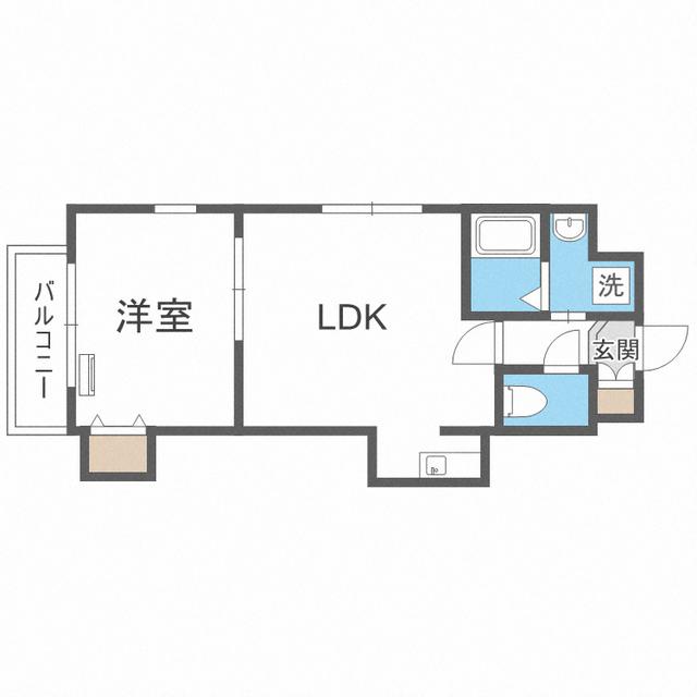ジェイド博多(1LDK/10階)の間取り写真